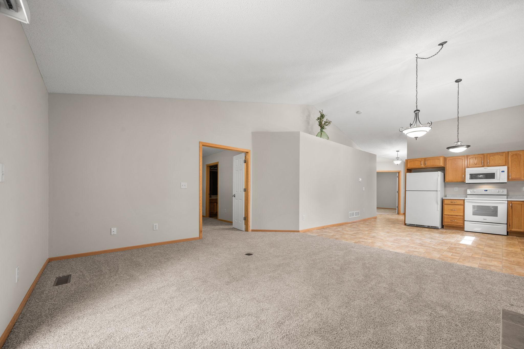 Love the various nooks to showcase your prized possesions!Vaulted and open concept kitchen to living room