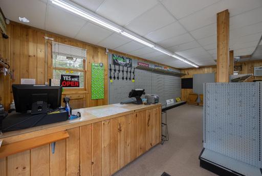 Check out counter for bait and tackle room