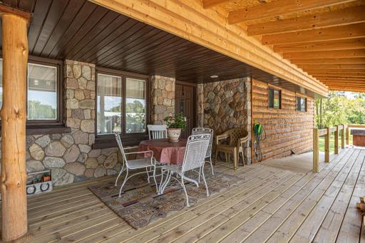 There is a nice covered deck to enjoy a cup of coffee