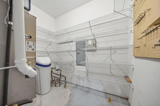 You'll love all the storage options in this home, as shown here in he mechanical room Note: the mechanicals are all just a few years old