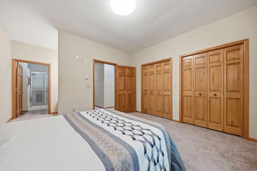 In this view, you can see how well the room flows with the ensuite bath area.