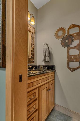 Lower level 1/2 bathroom for guests convenience.