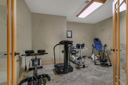 Home exercise room supports an active and healthy lifestyle.