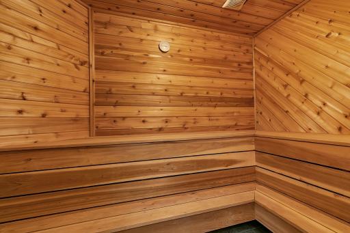 Enjoy a dedicated sauna space for relaxation and rejuvenation.