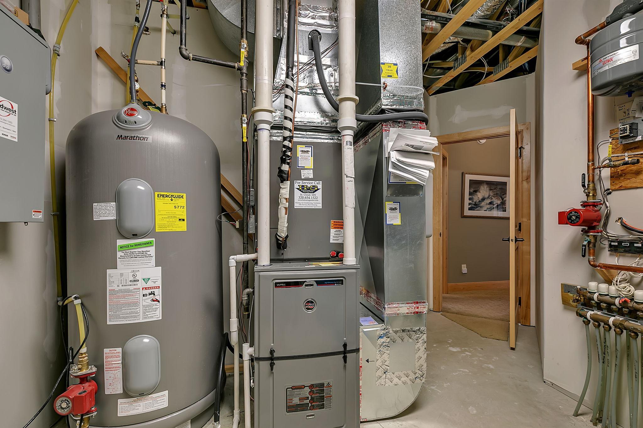 Clean and well kept mechanical room.