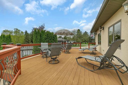 Deck offers flexibility for seating, grilling, or outdoor customization. Maintenance free with iron accents.