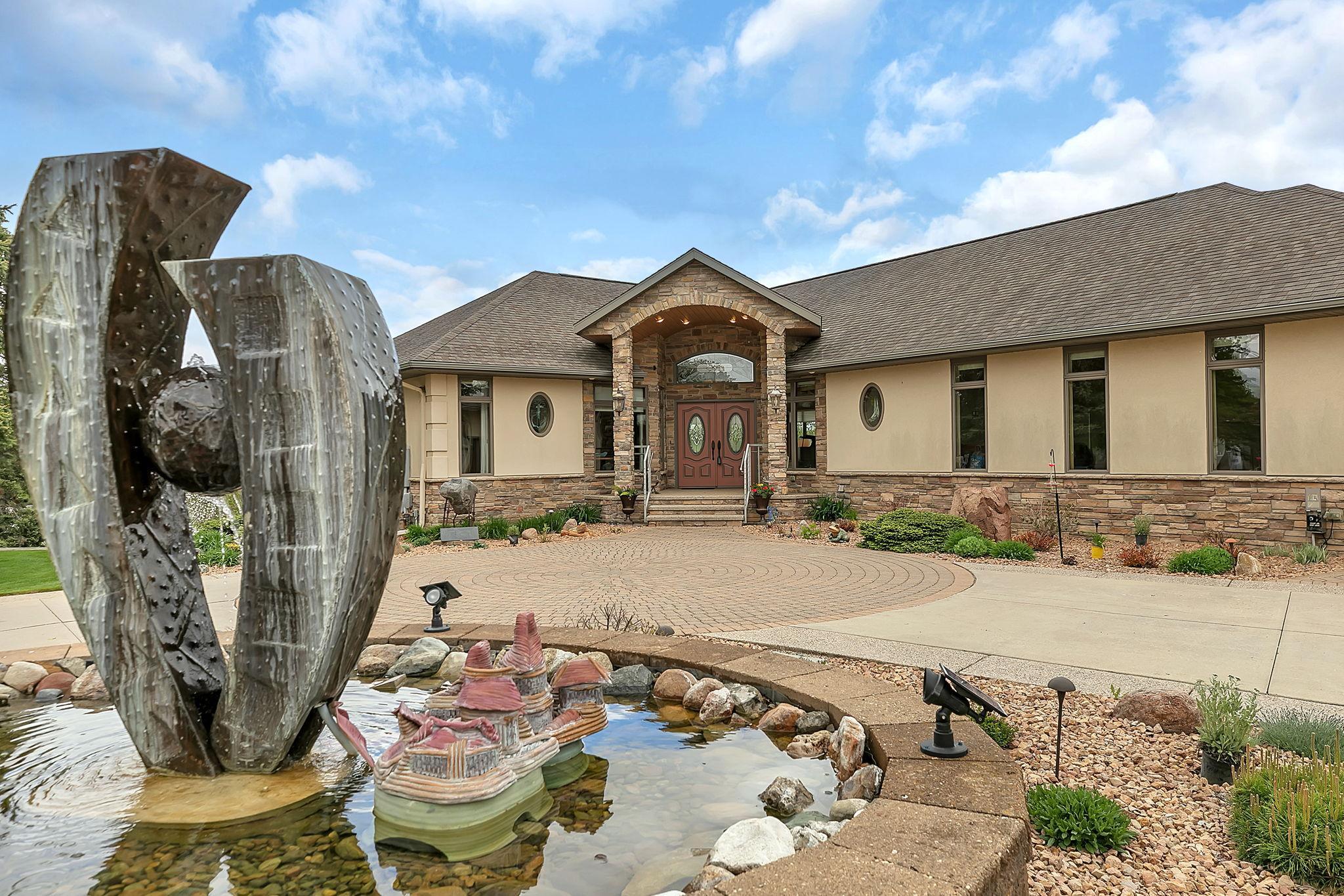 Water feature is a beautiful sculpture year round.
