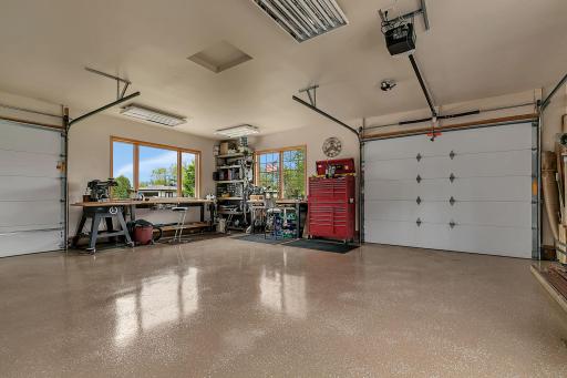 A look inside of the detached accessory garage.