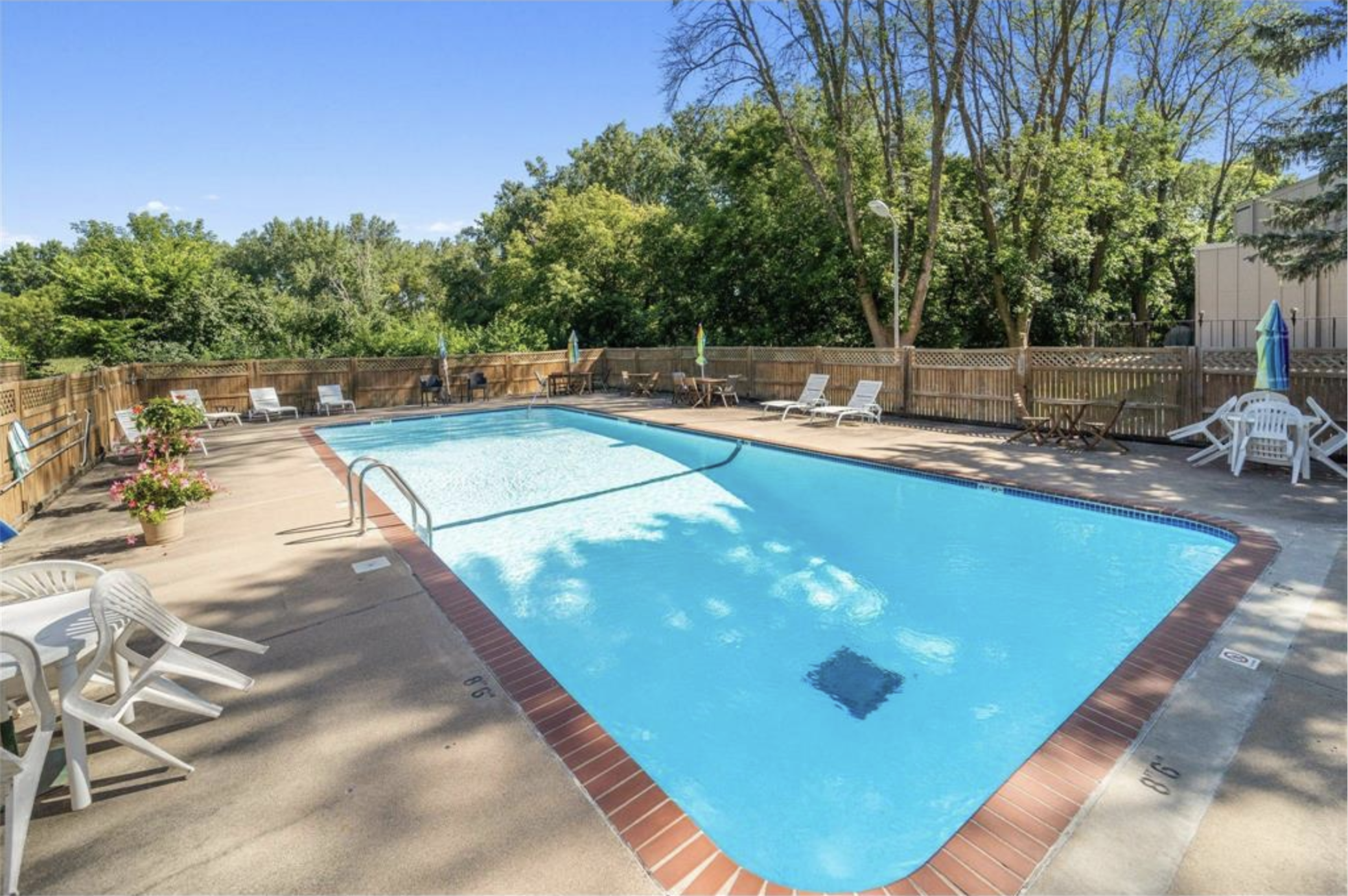 Great in-ground private pool space, wonderfully maintained, very popular relaxing with neighbors.