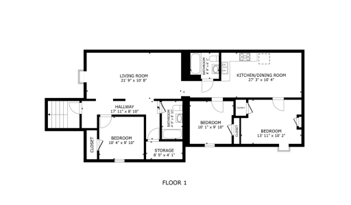 Floor One is Unit B (Basement Unit) Blue Print (3bd/2bath)