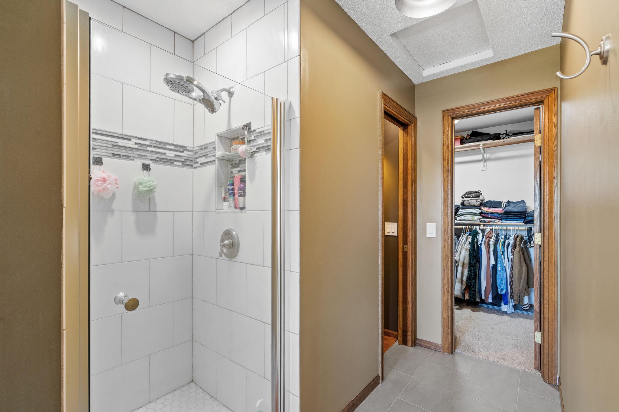Walk-In Shower, Private Water Closet, and Walk-In Closet