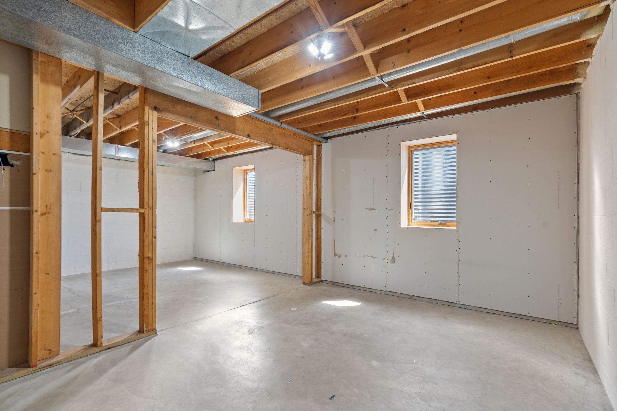 2 Egress Windows for 5 Potential Bedrooms