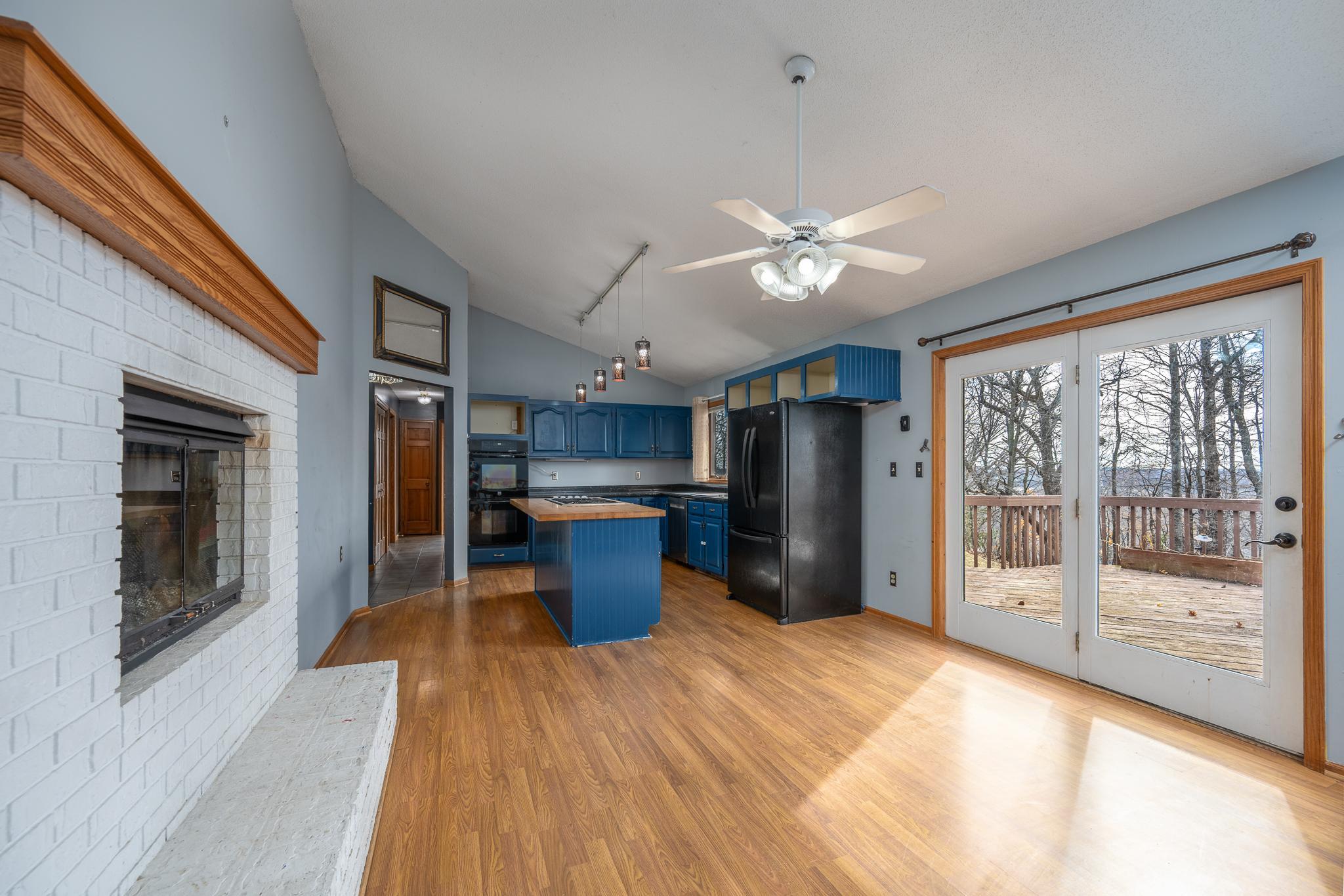 Informal dining room with french doors to patio