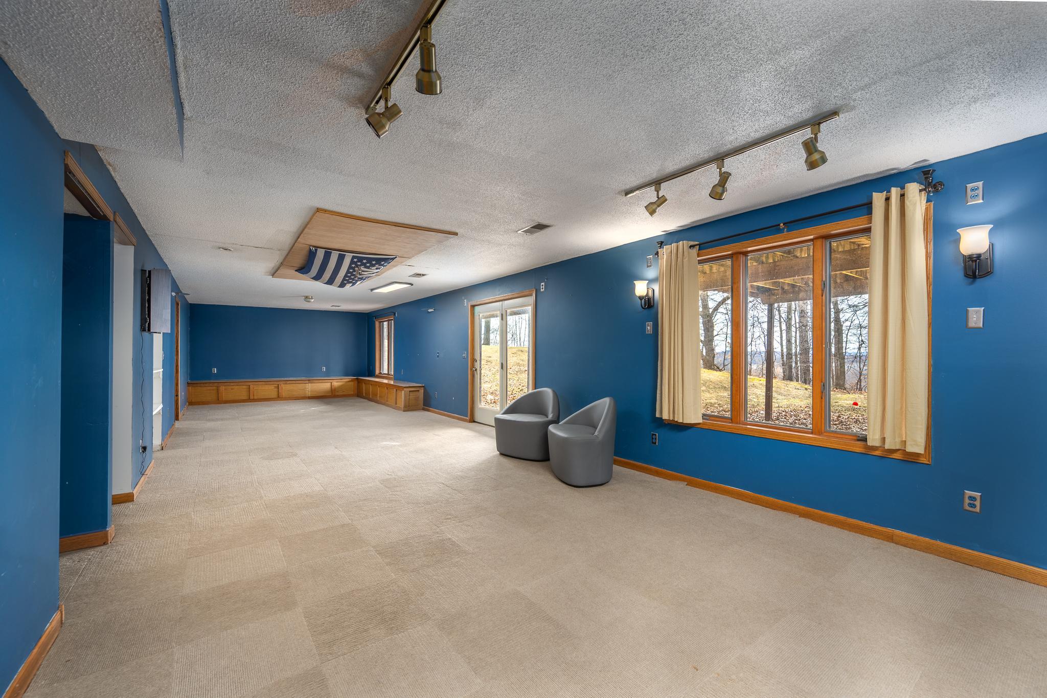 Large lower level family/game room