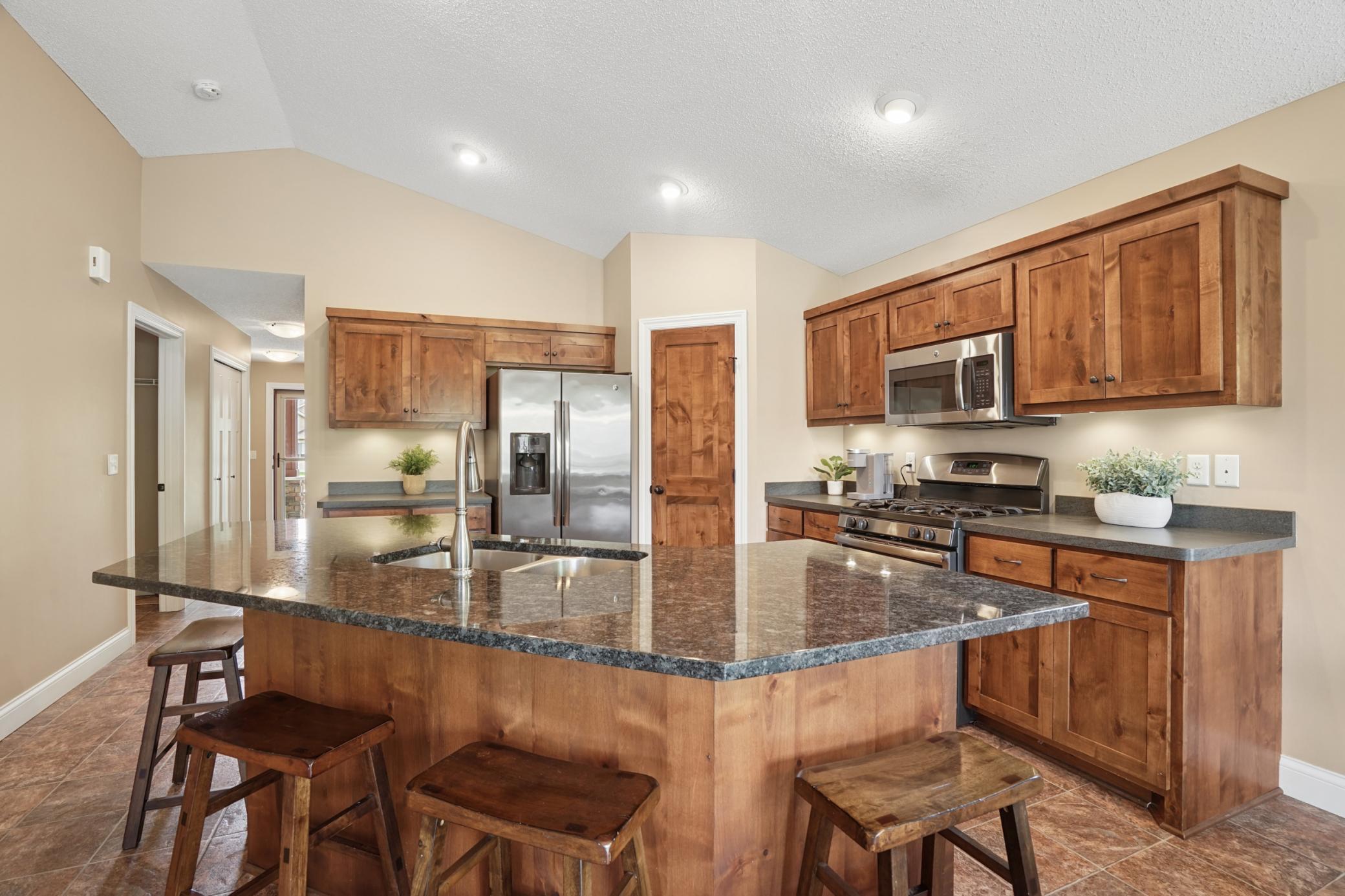 Impressive kitchen with alder cabinets