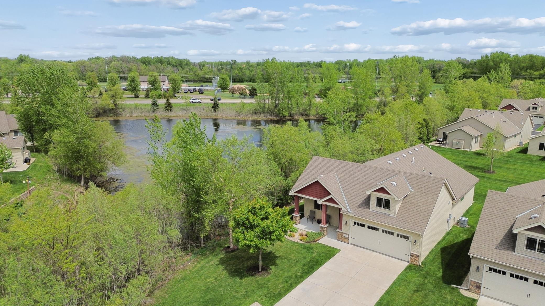 One level detached townhome WITH pond views