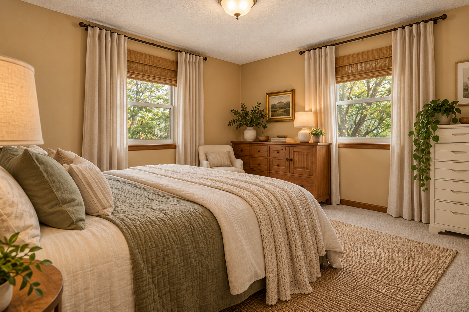 AI Upstairs bedroom staging
