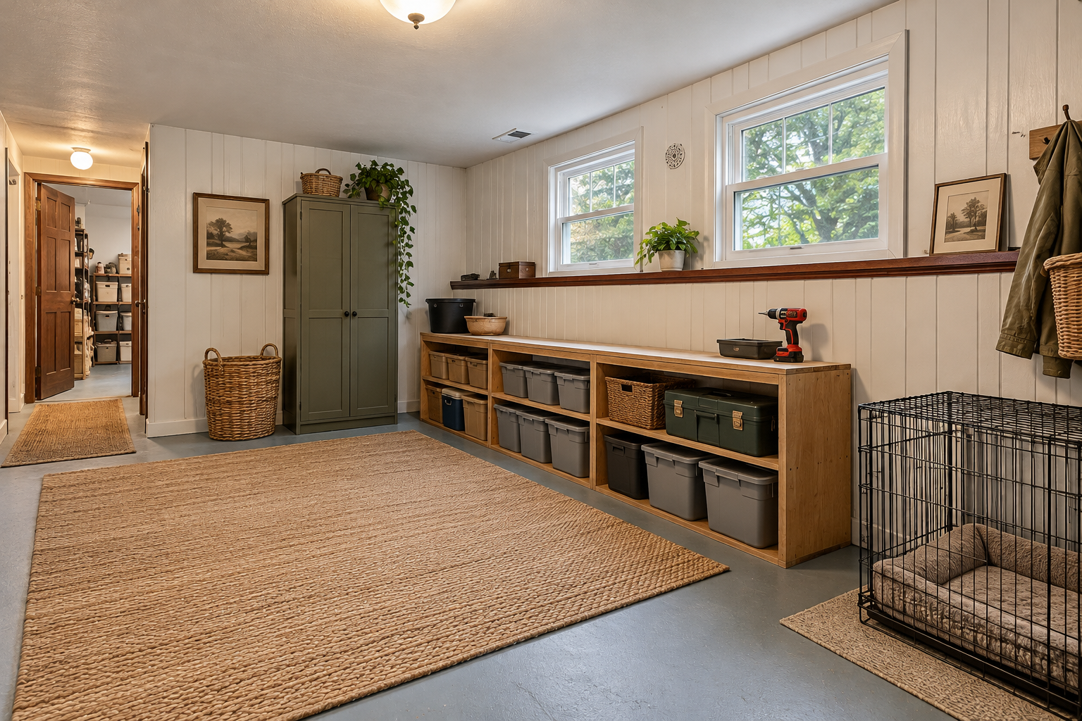 AI Open Basement Space Staging