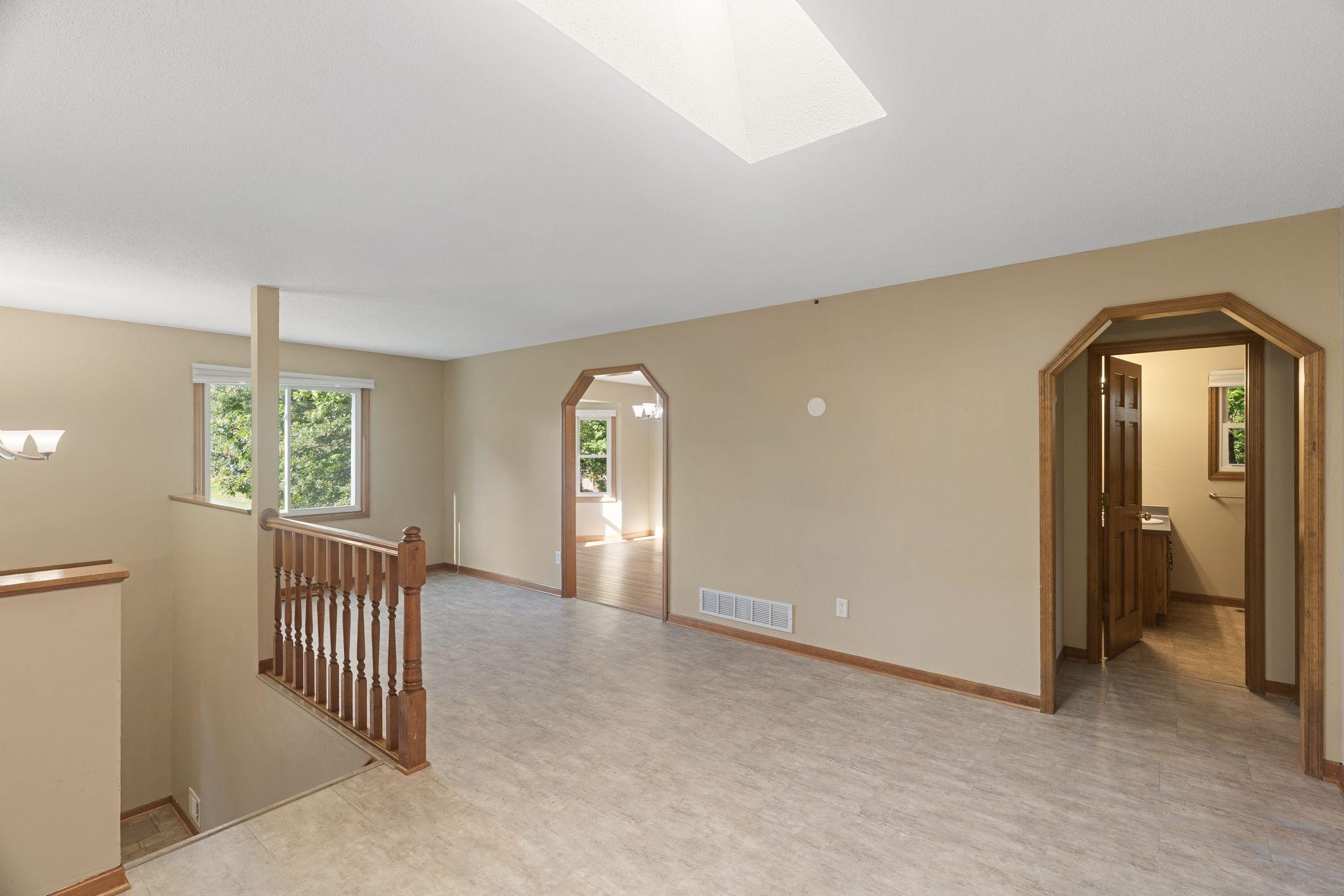 From the living room you set in the dining room/kitchen.