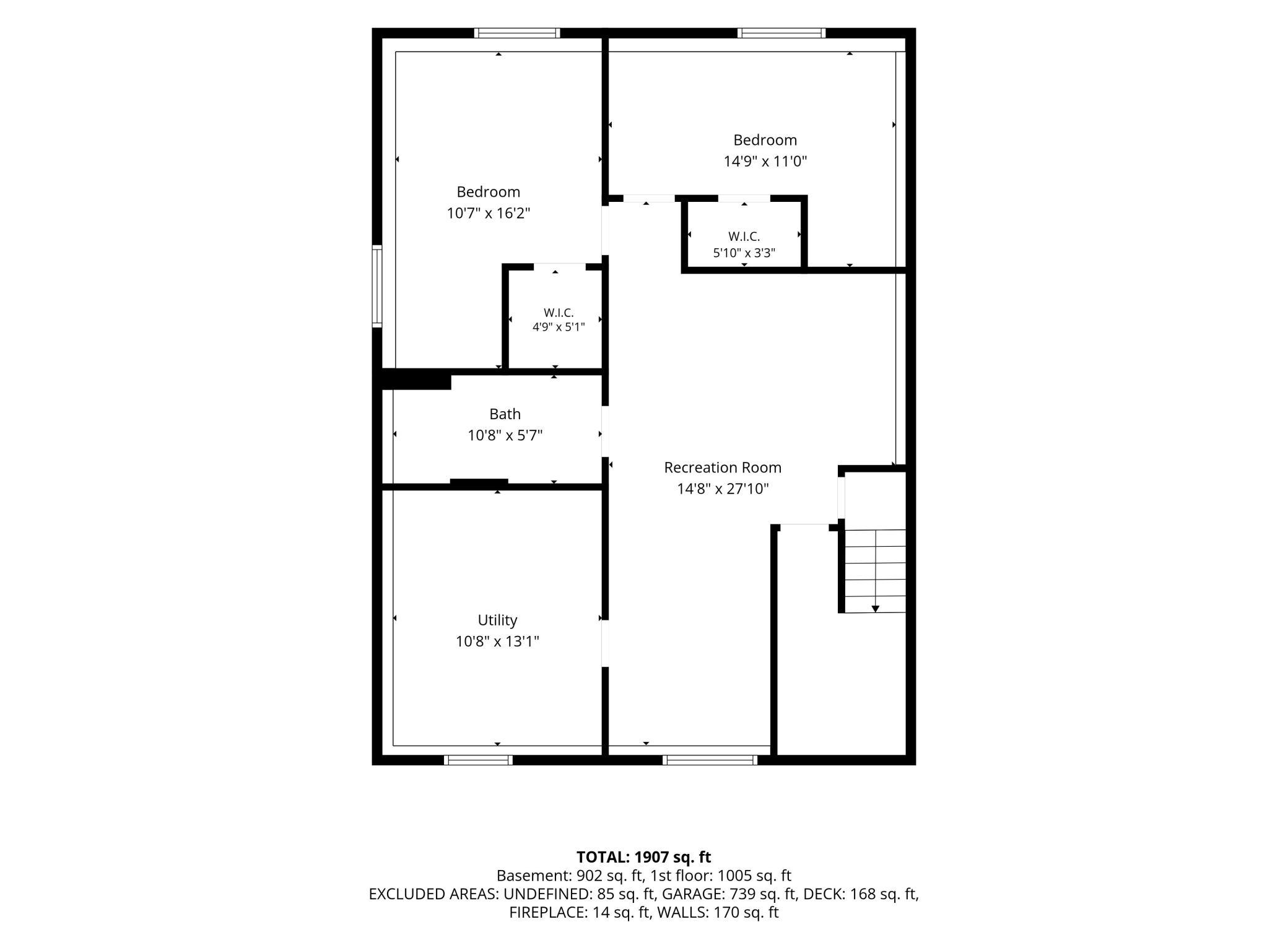 Lower level floor plan