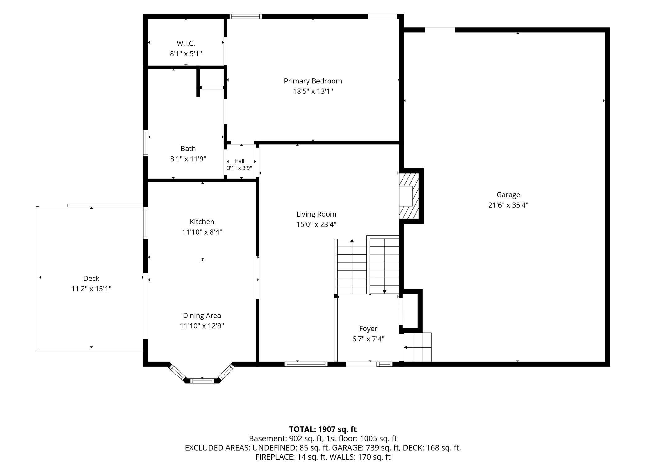 Upper level floor plan