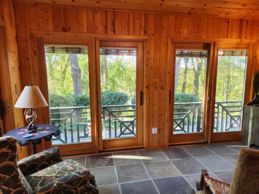 Sunroom with 180 degree views of the backyard