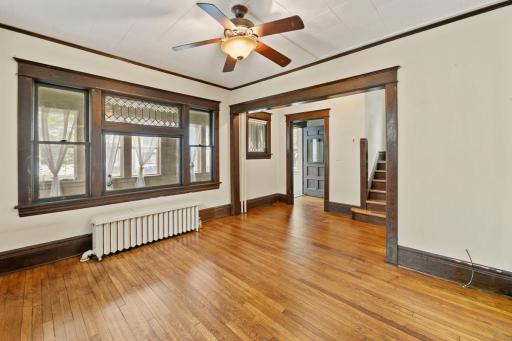 Beautiful Living Room wood work and floors