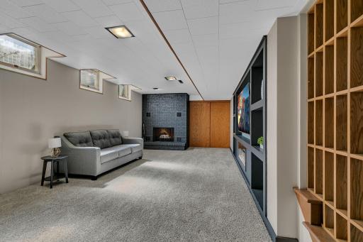 Plush carpeting adds warmth to the lower level.