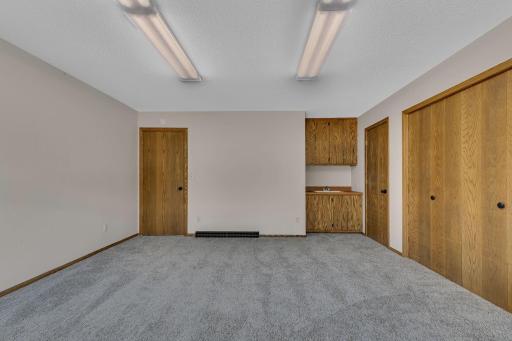 Space that accommodates large bedroom or den.