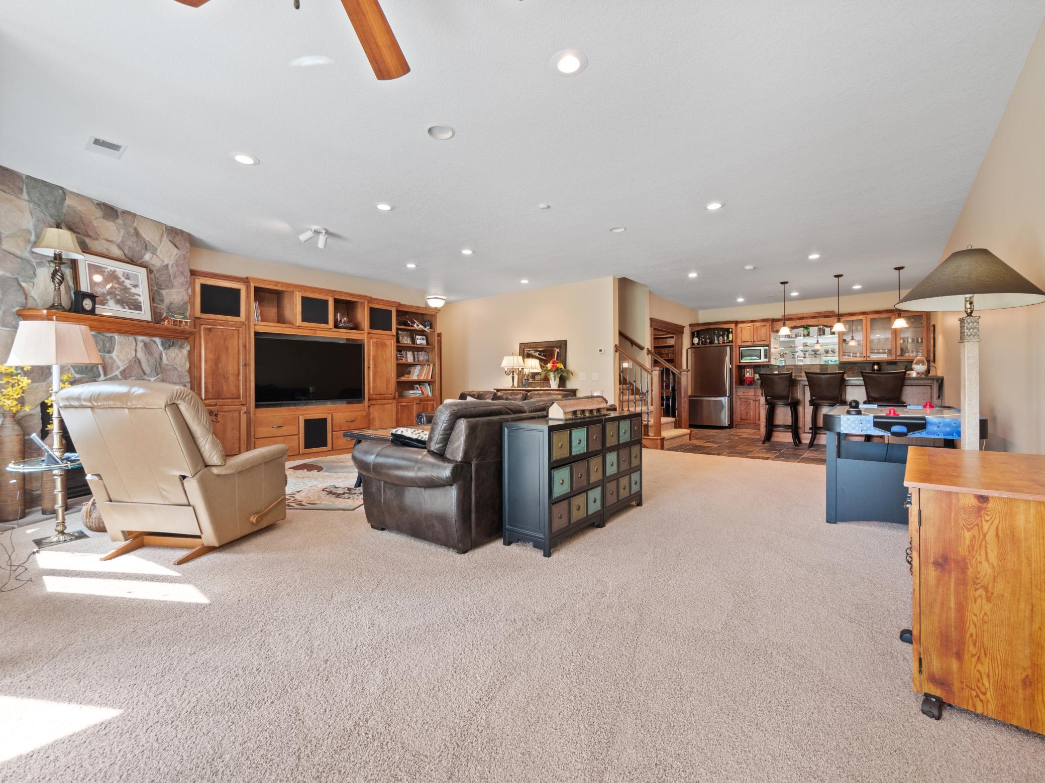 Plenty of space for a pool table or other activities.