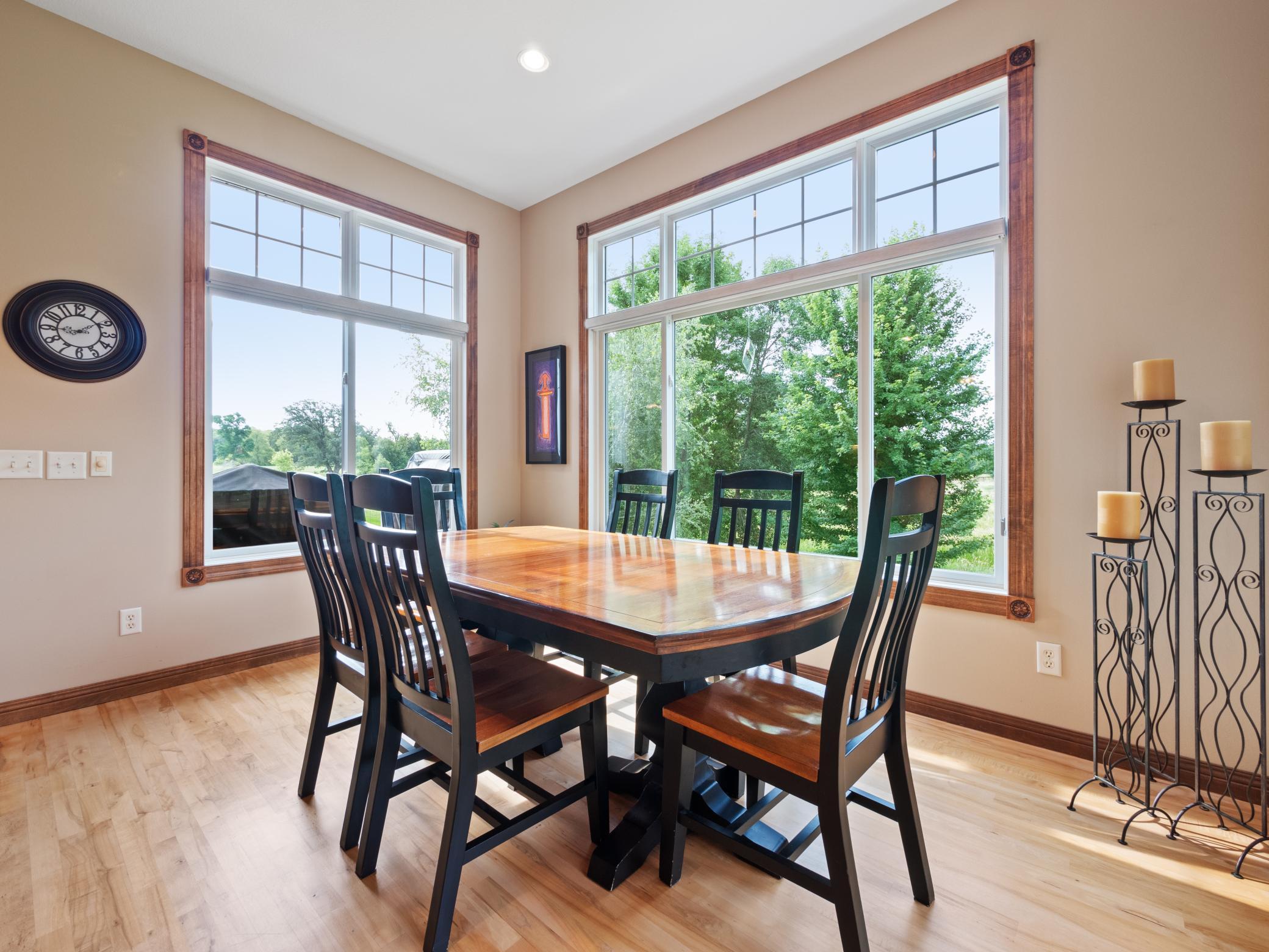 Generous dining space provides a perfect area to host lively family gatherings with plenty of room for extended family and friends!