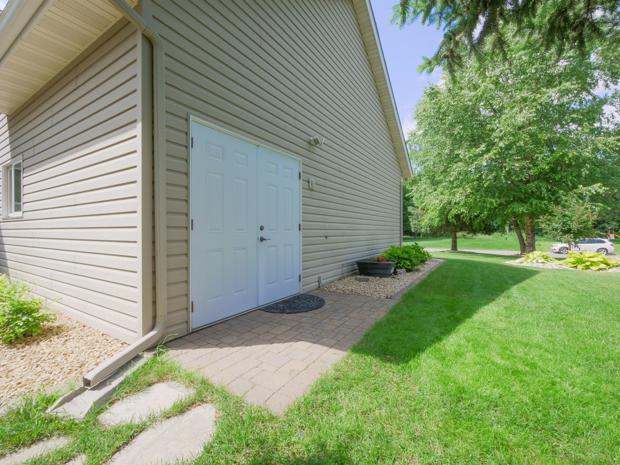 Side garage door perfect for golf cart entry!