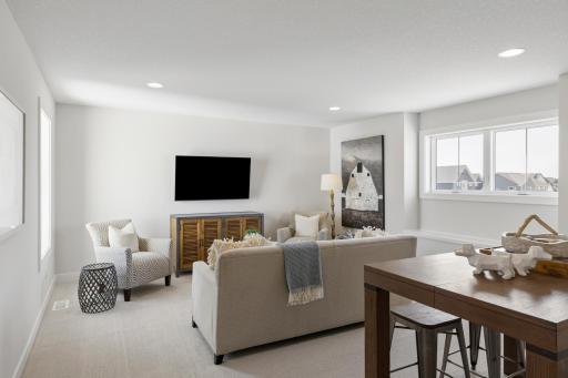 Spacious second floor bonus room above three car garage.