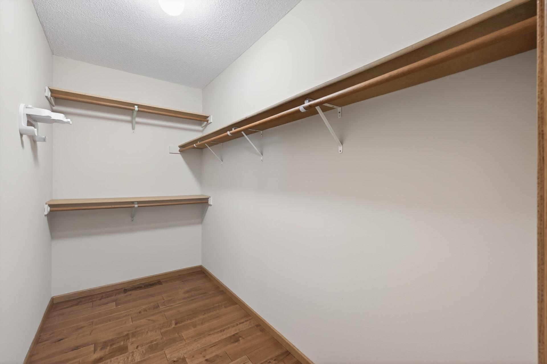 Large walk in closet in owner's suite