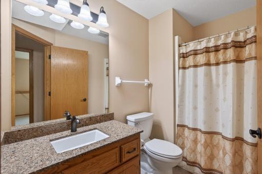 Updated bath on 3rd level with ceramic tile, granite and more