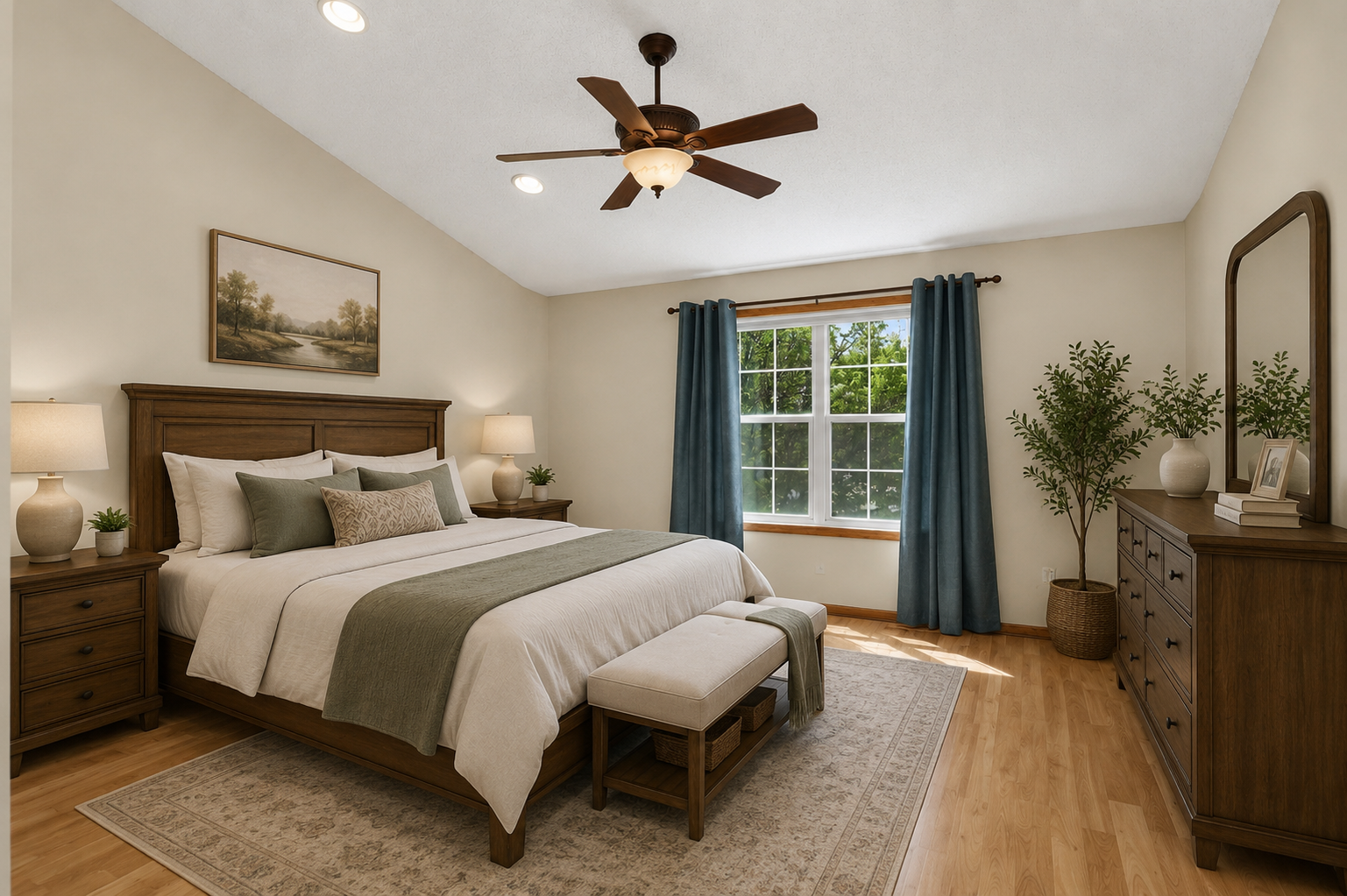 Master Bedroom with Vaulted Ceiling