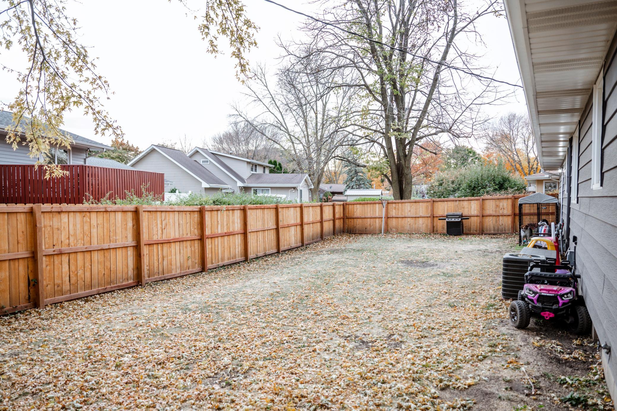 Fenced in Back Yard