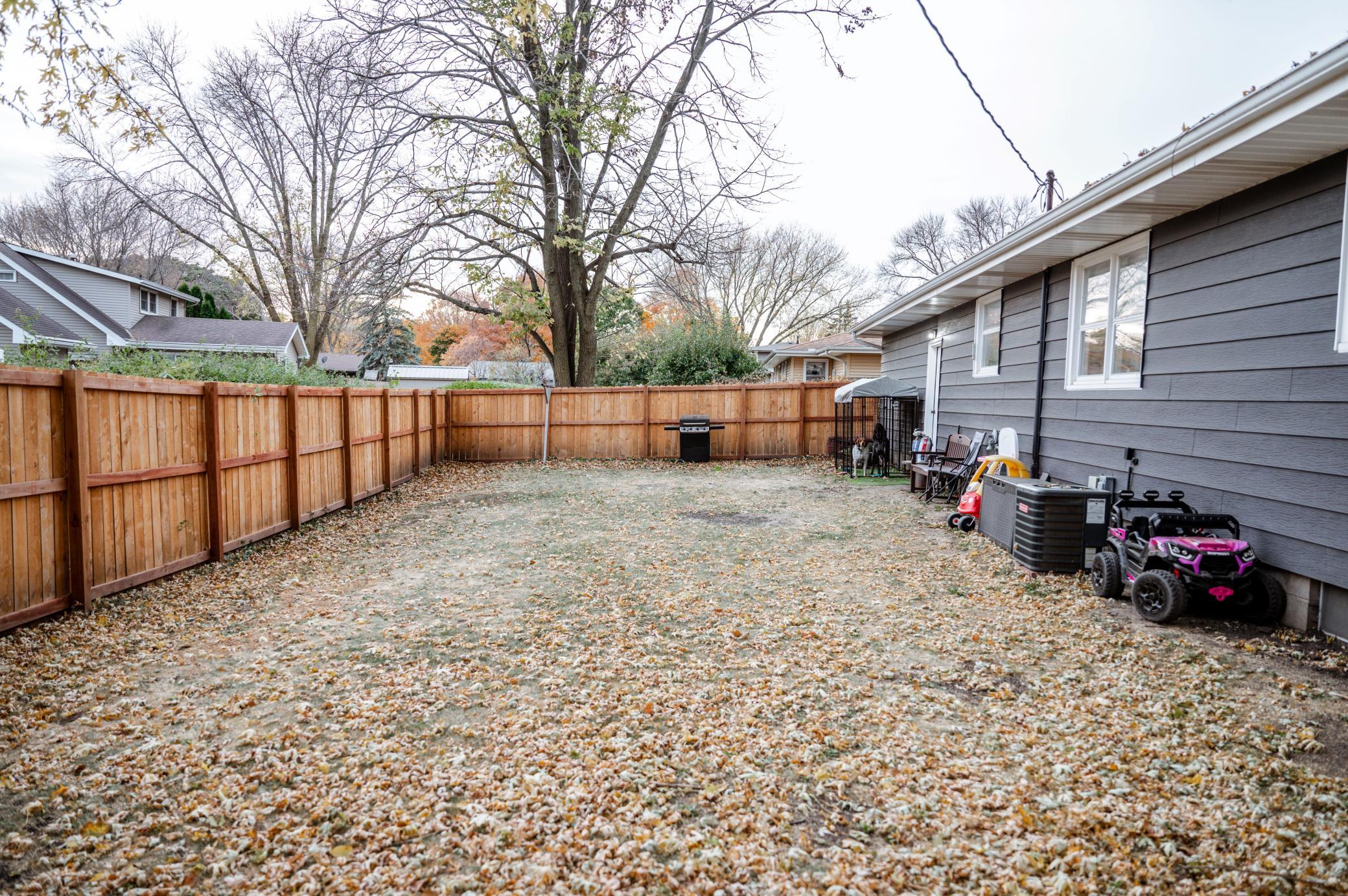 Fenced in Back Yard