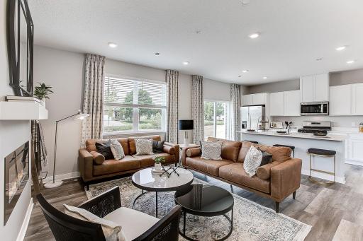 In the Fairhaven, your main floor is both open and cozy! *Model home, colors and finishes will vary.