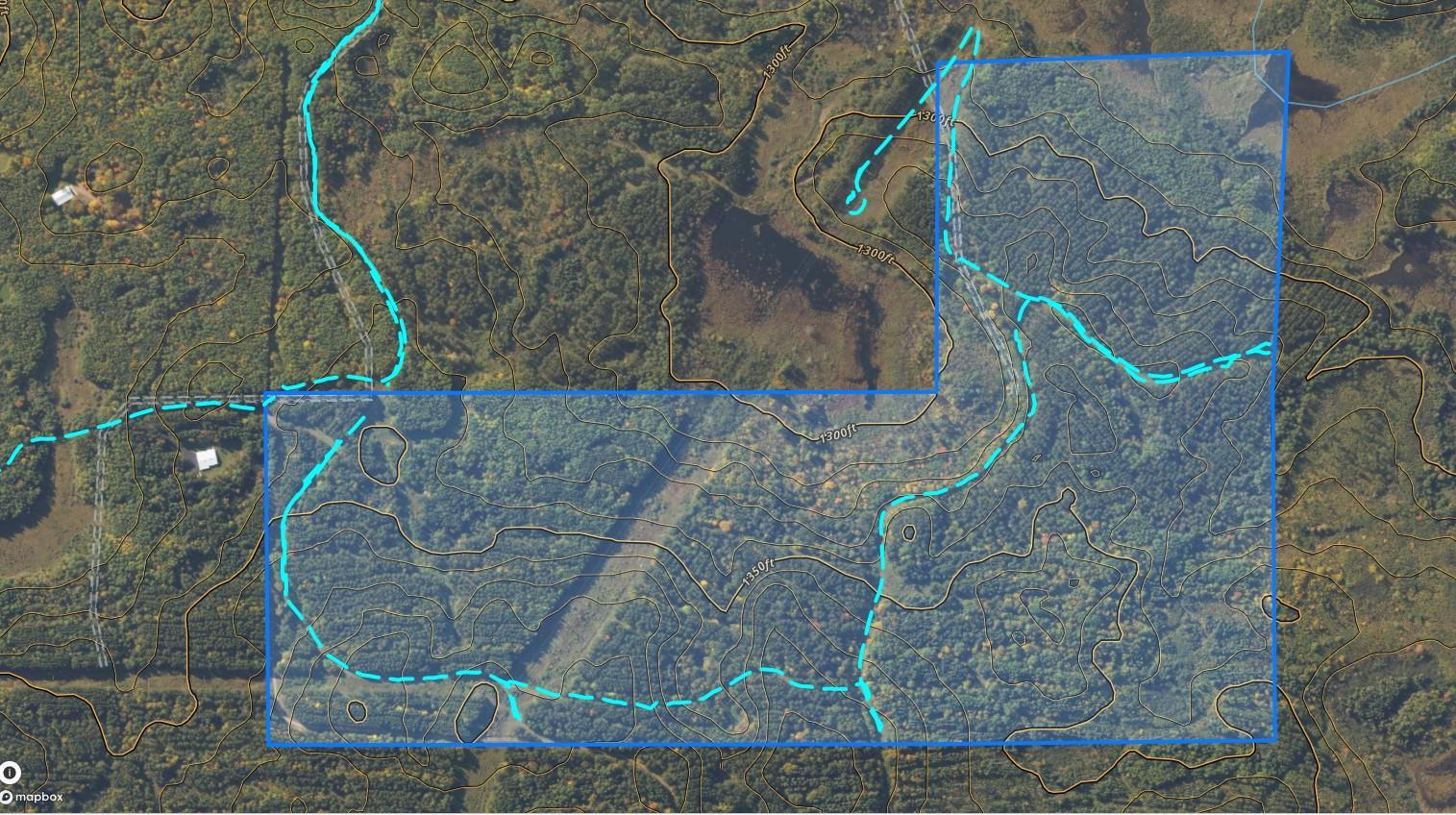 Parcel Map (The light blue is just a portion of the overall trail system.)