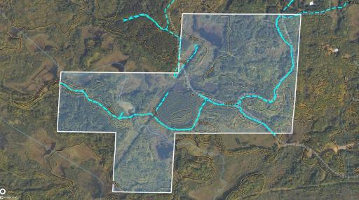 Parcel Map (Top of Map is East, light blue lines show the main road, but not all of the trails)