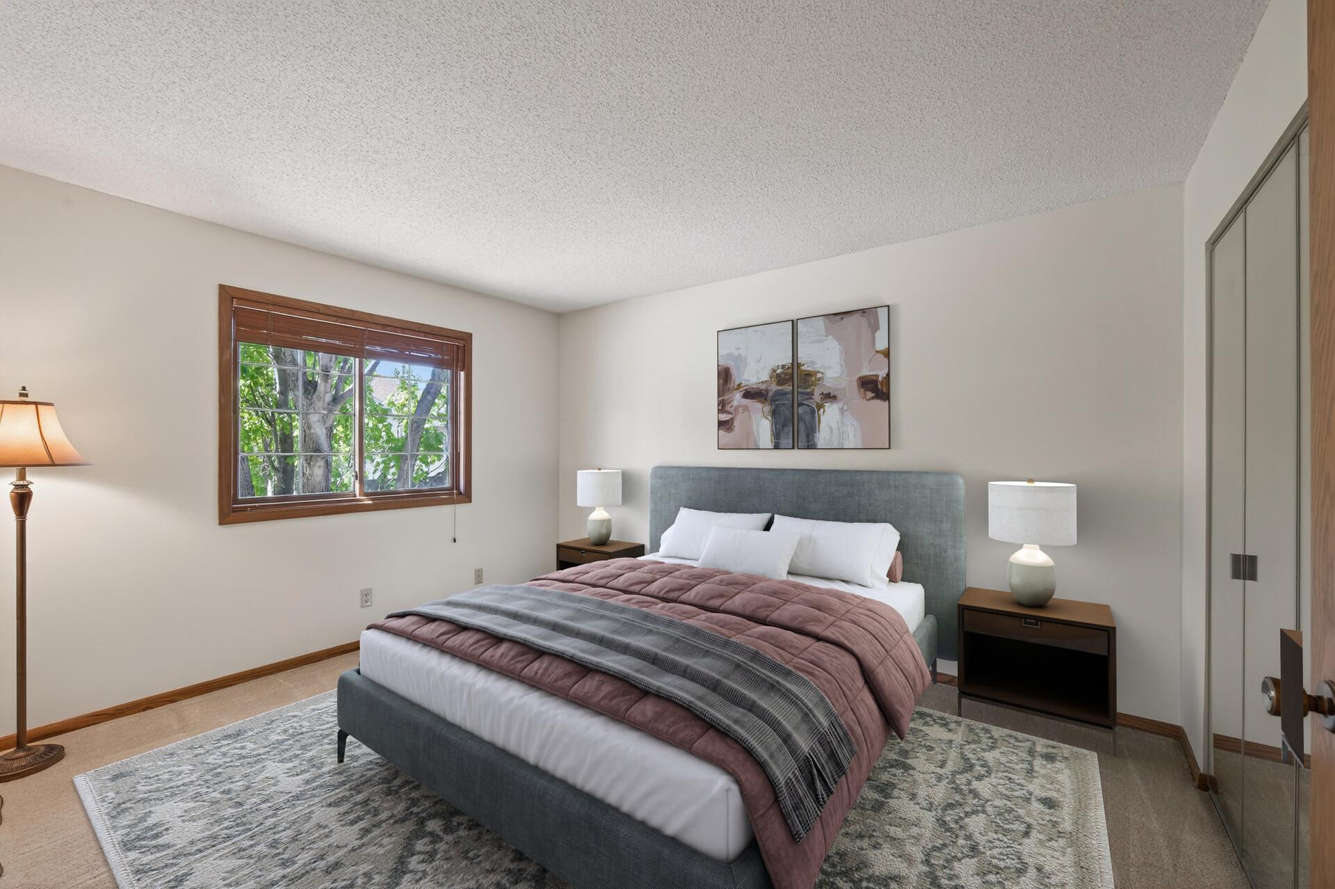 virtually staged bedroom to show potential