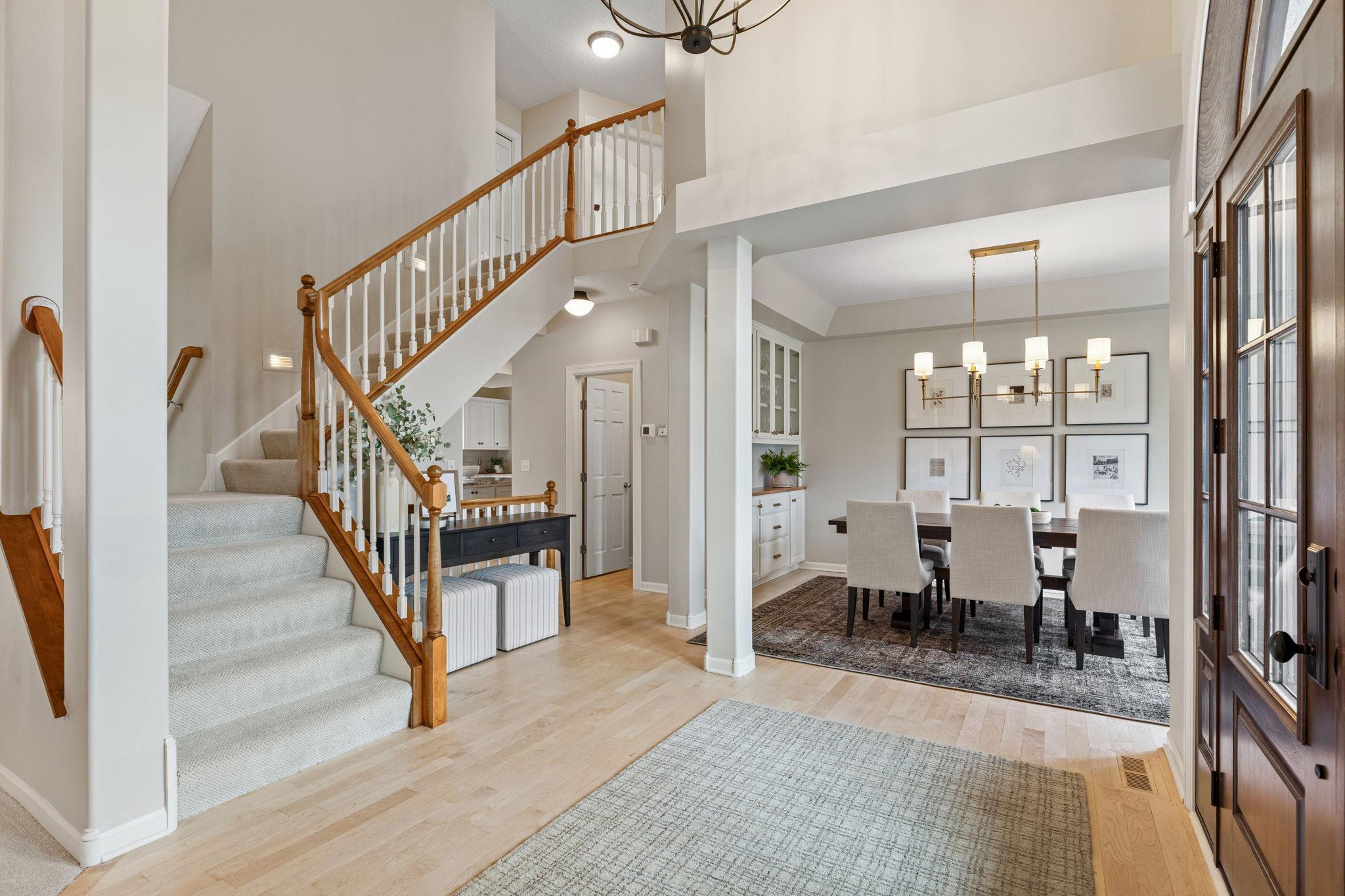 Two-story foyer and formal dining