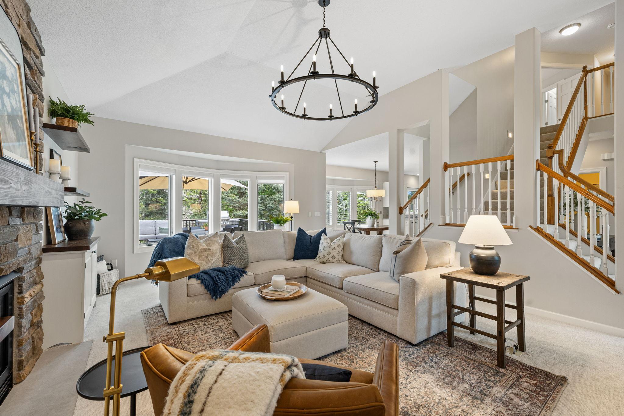 Vaulted living room