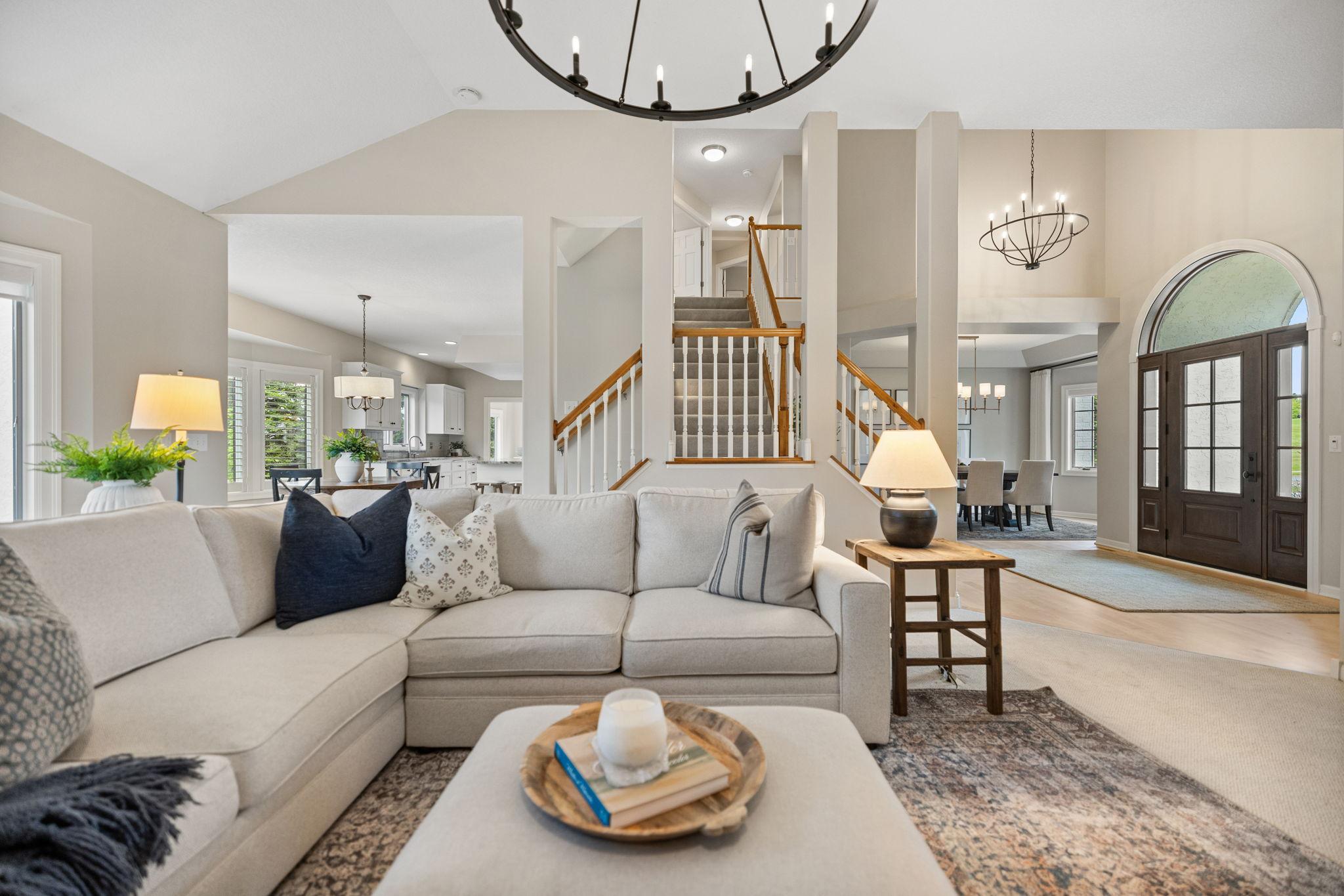 Vaulted living room