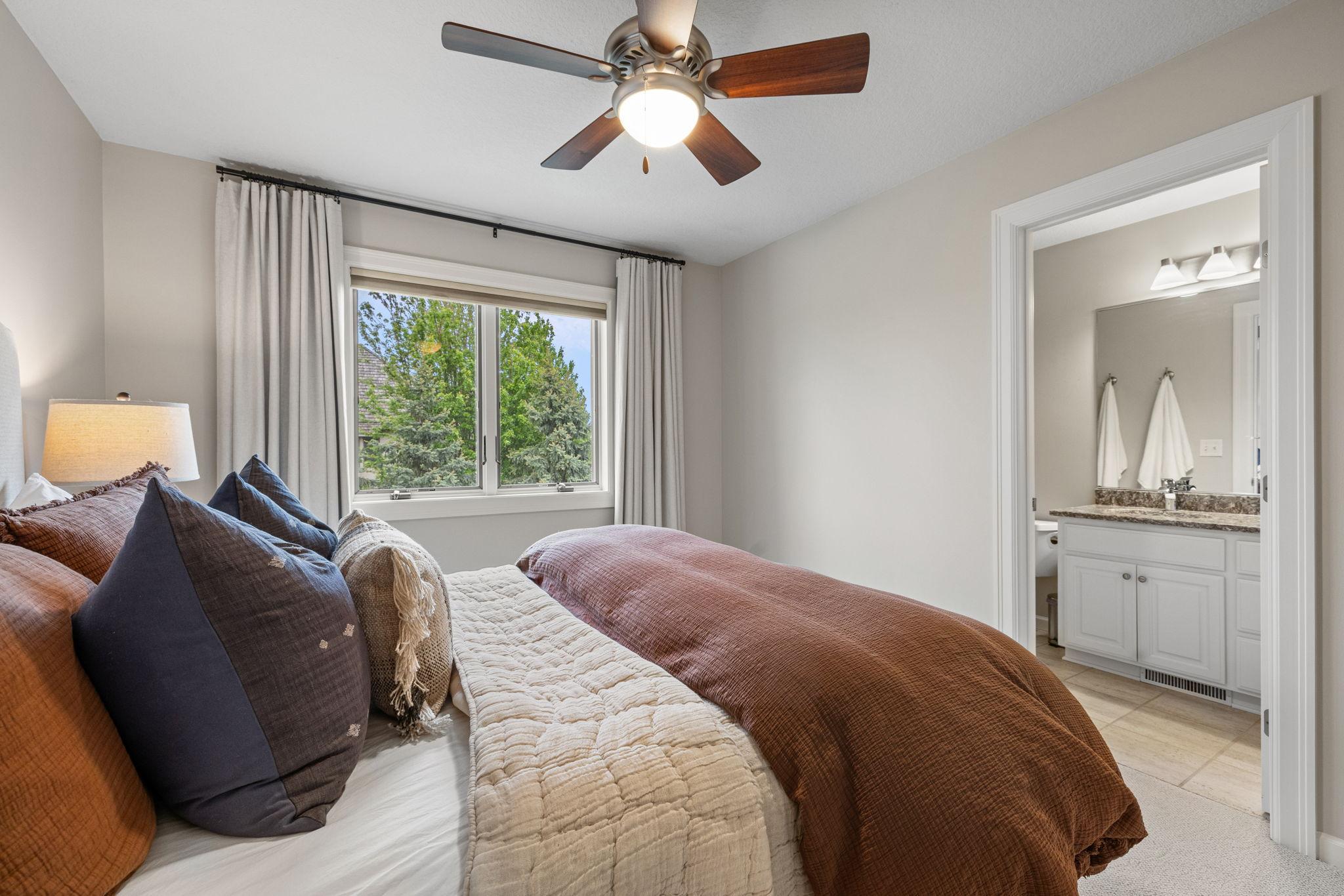 Upper-level bedroom with ensuite bathroom