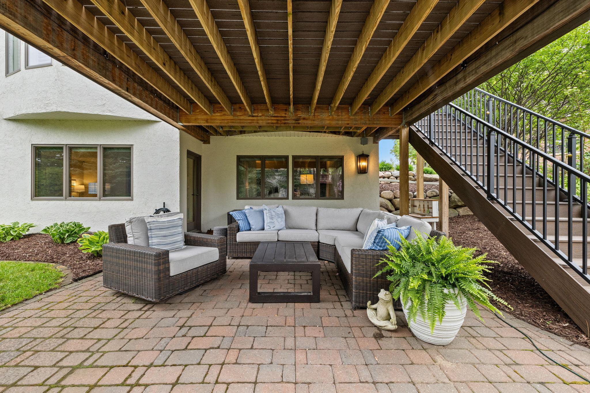 Lower level walkout to paver patio