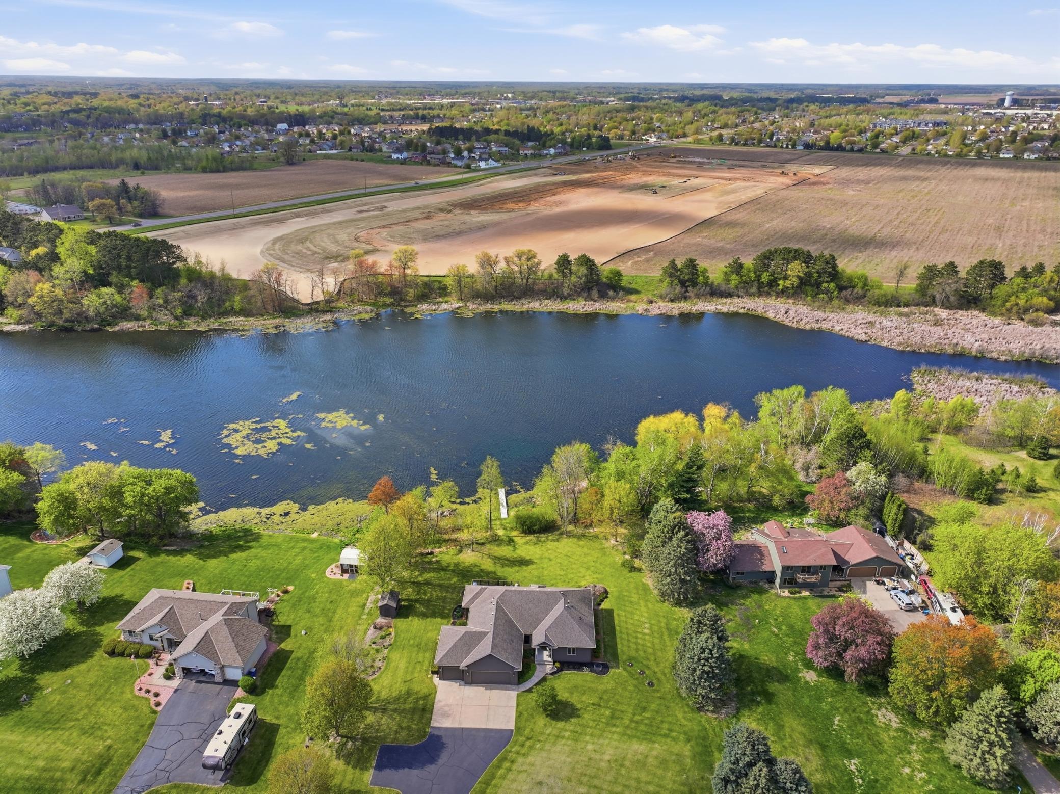 The access to the main lake is through the channel on the right.