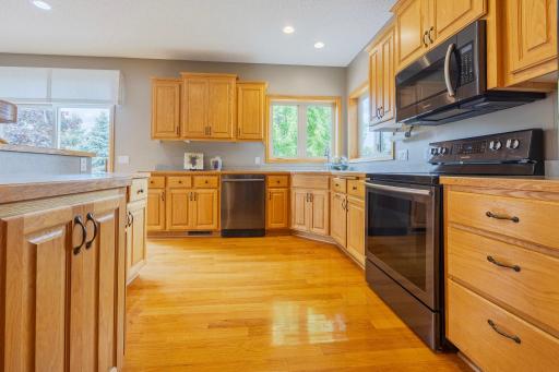 Open, light-filled kitchen with large island!
