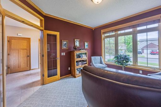 Office with French Doors overlooks the front of the house!